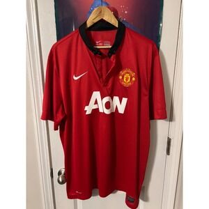 Nike Manchester United Soccer Jersey Red AON Dri-Fit Men's XXL